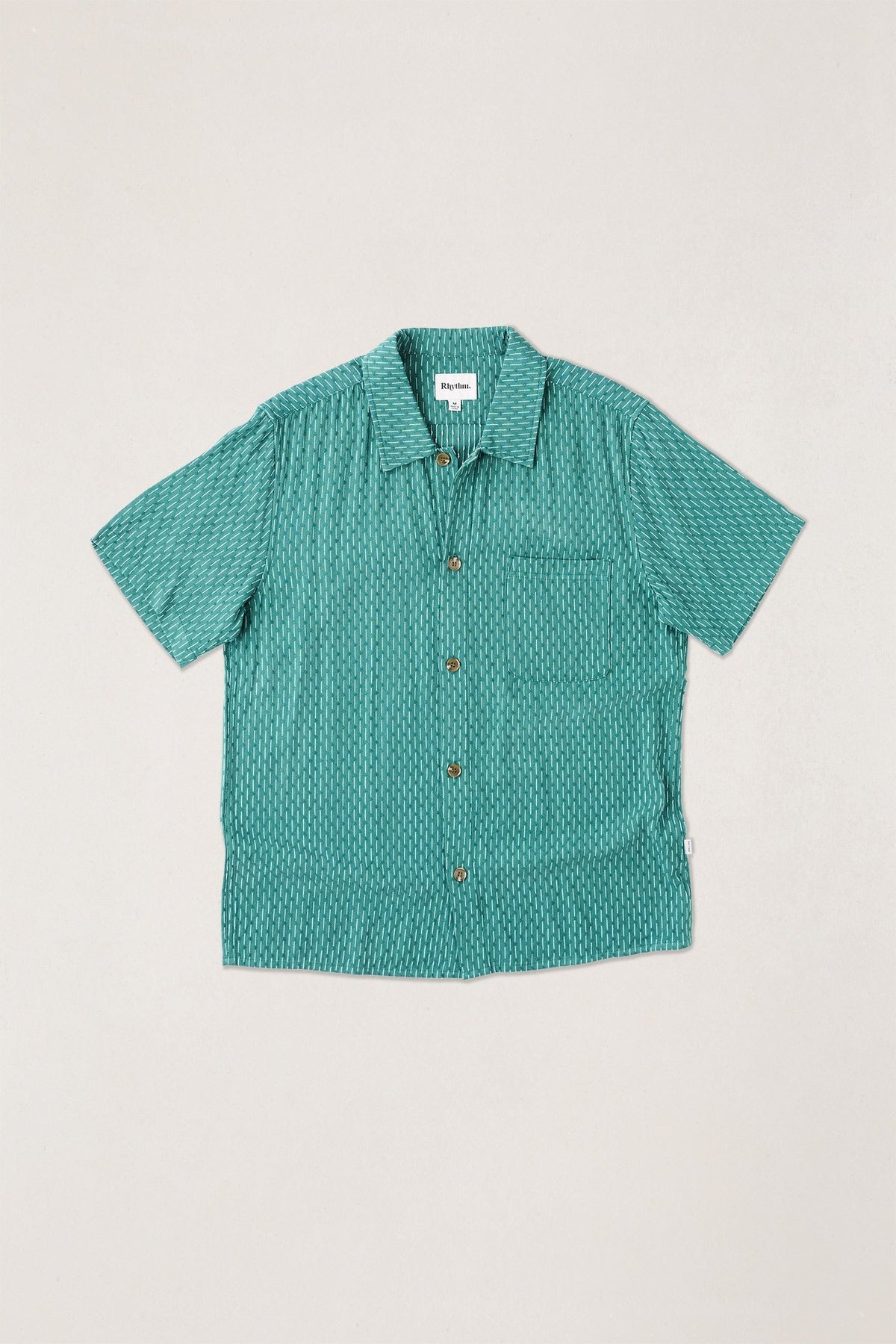 Rhythm Linen Float Stitch SS Shirt Pine