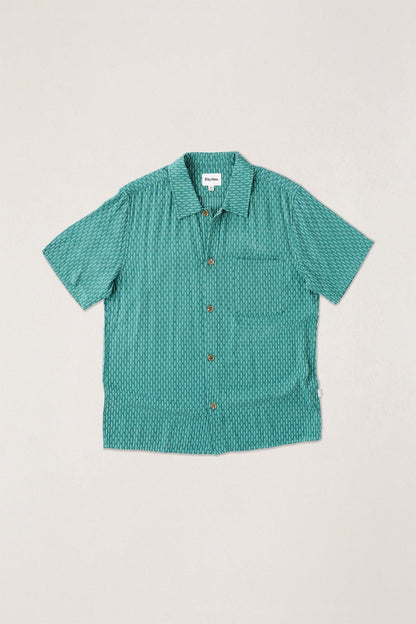 Rhythm Linen Float Stitch SS Shirt Pine