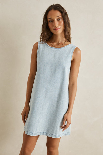 Rhythm Riley Denim Mini Dress Light Wash