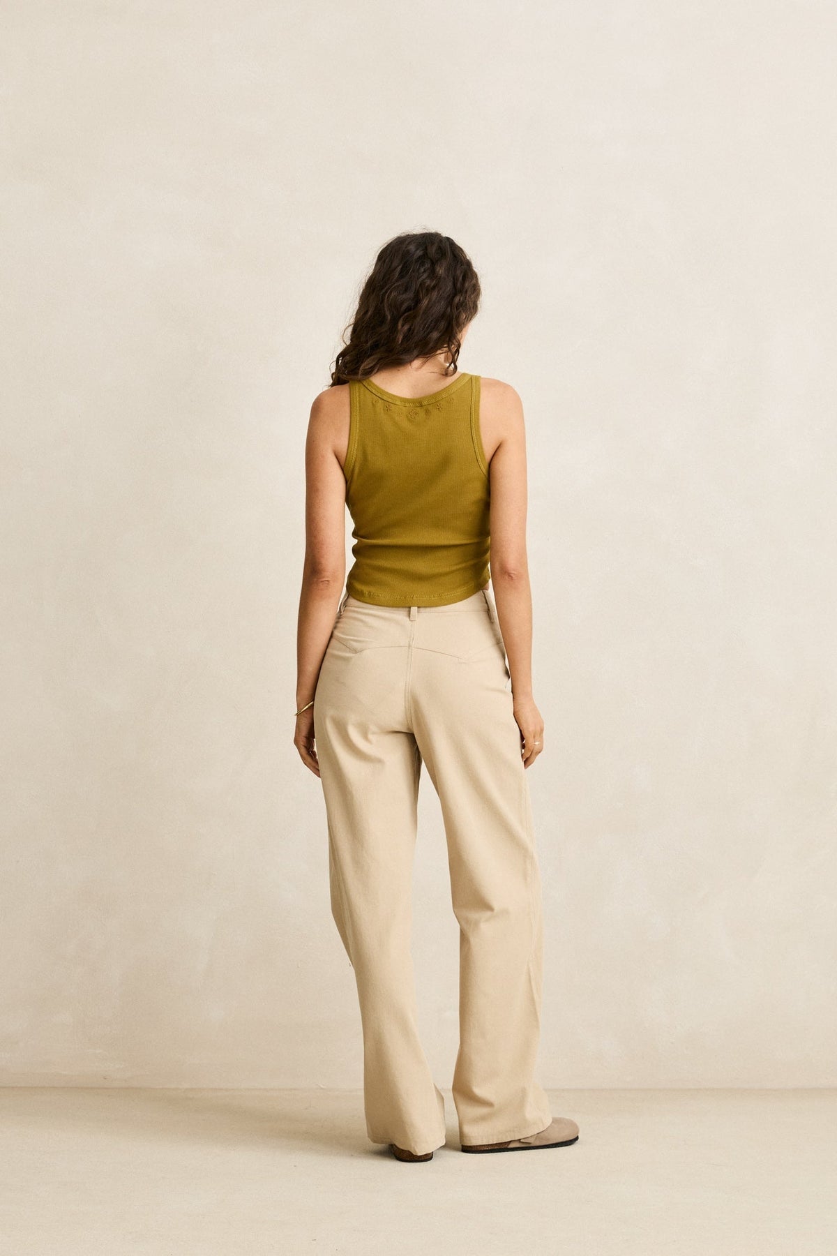Rhythm Posy Rib Tank Olive