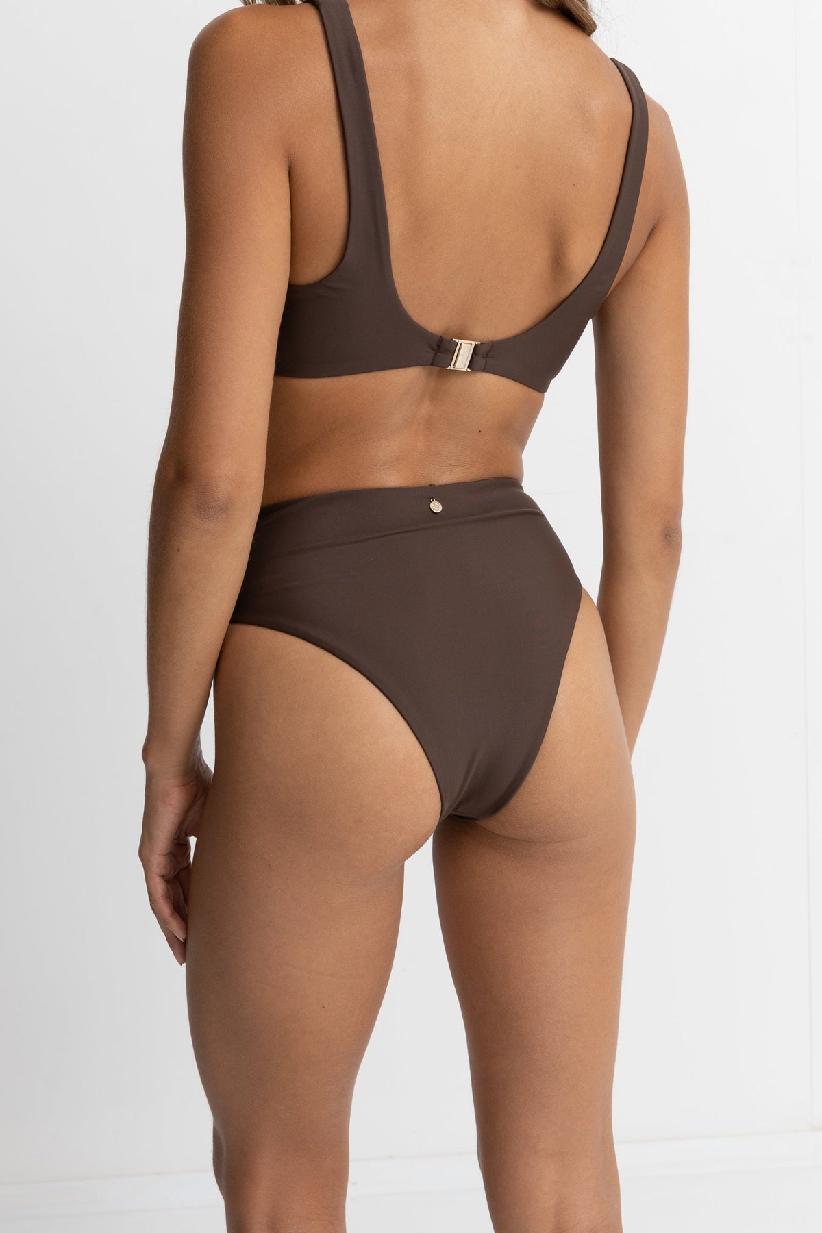 Rhythm Classic Hi Waist Swim Pant Chocolate