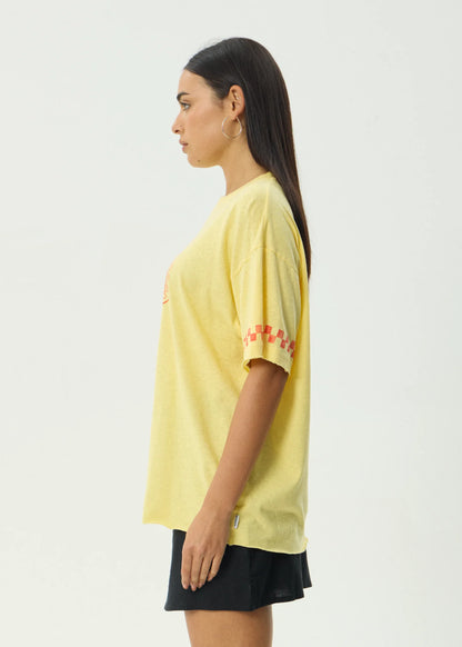 Afends Calda Oversized Tee Lemon