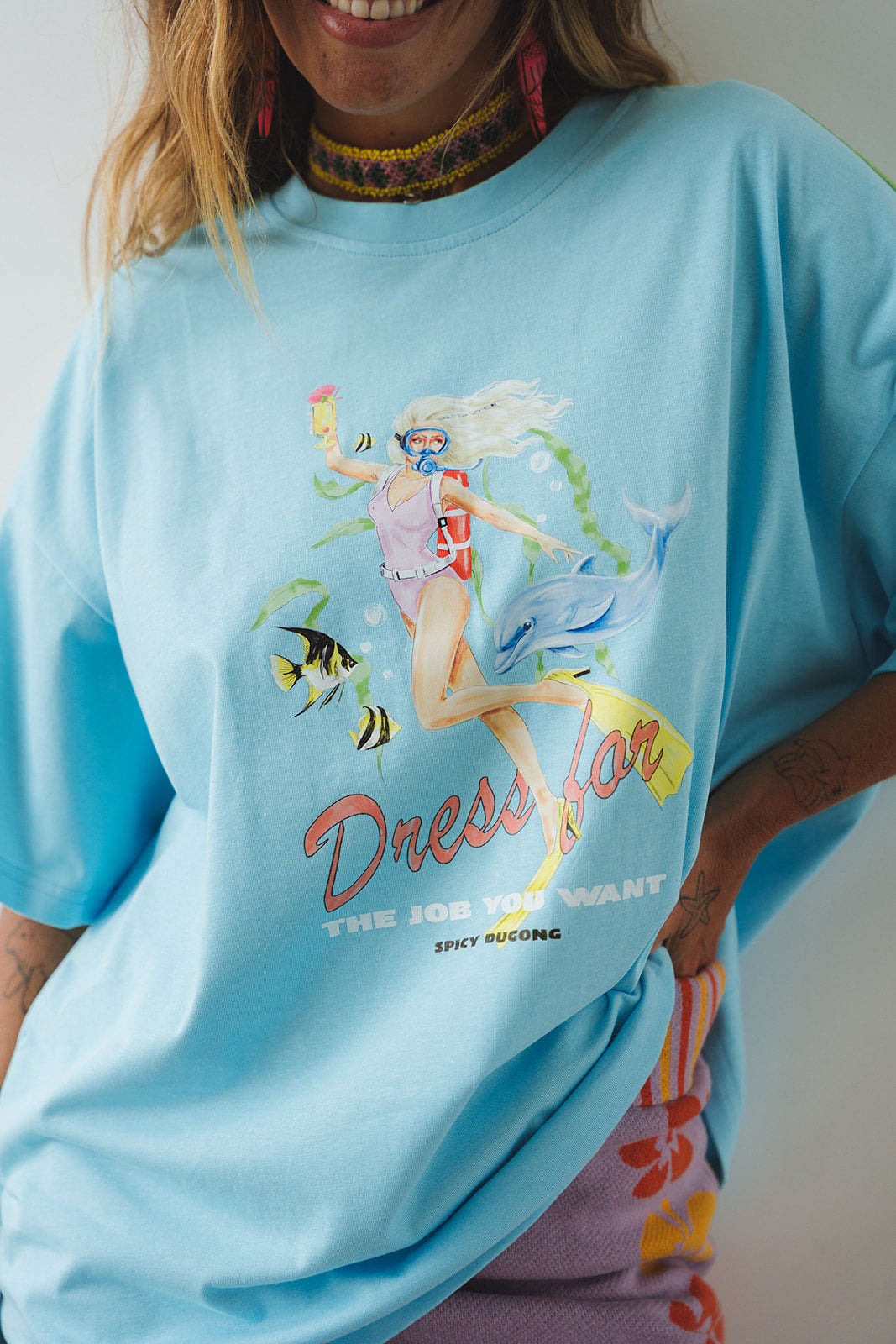Spicy Dugong Dress For Tee Blue