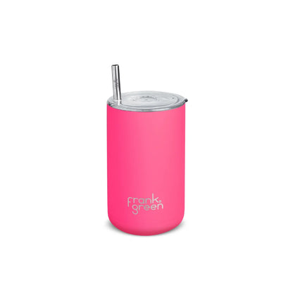 Frank Green Iced Coffee Cup with Straw- Neon Pink