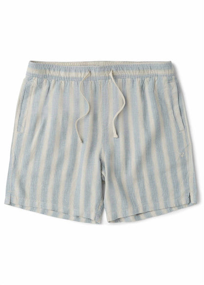 Vissla Grad Stripe 17" Elastic Linen Walkshort Faded Denim