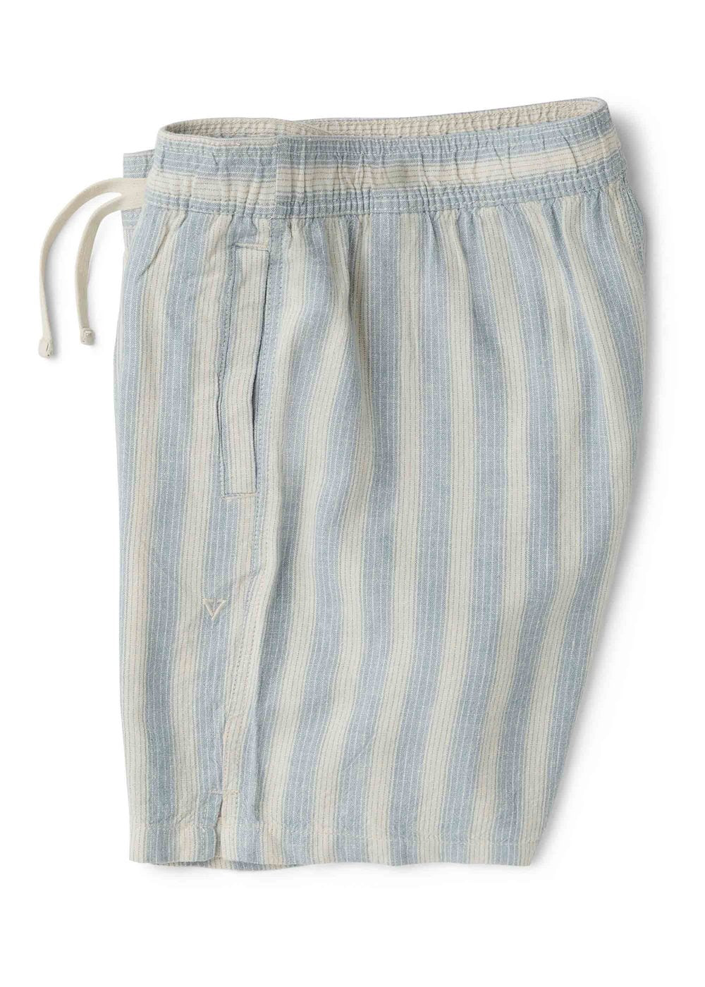 Vissla Grad Stripe 17" Elastic Linen Walkshort Faded Denim