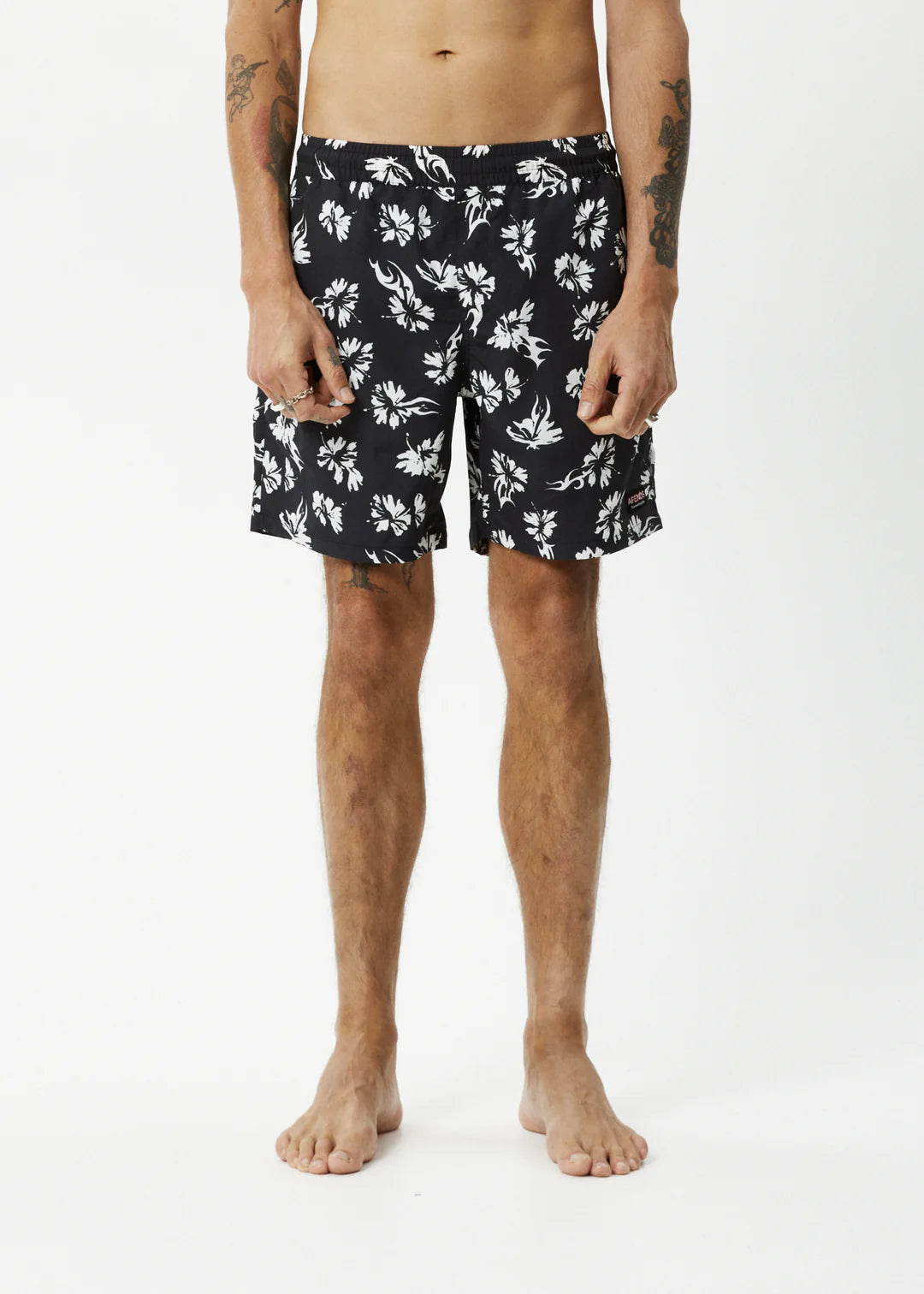Afends Black Hibiscus Swim Short