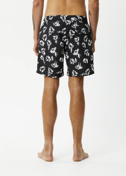Afends Black Hibiscus Swim Short
