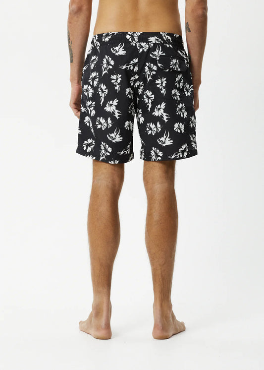 Afends Black Hibiscus Swim Short