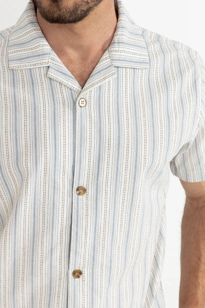 Rhythm Vacation Stripe Ss Shirt Natural