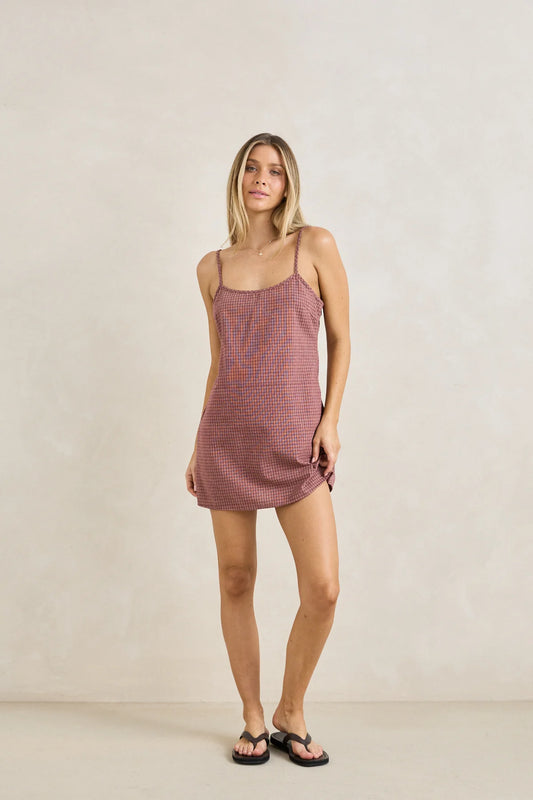 Rhythm Lucy Check Slip Dress Mini Dress