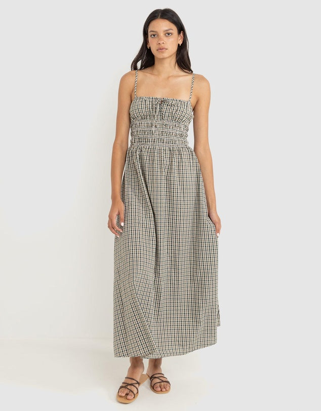 Rhythm Antibes Plaid Midi Dress