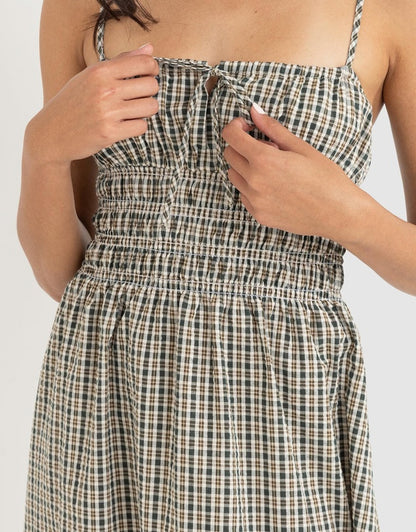 Rhythm Antibes Plaid Midi Dress