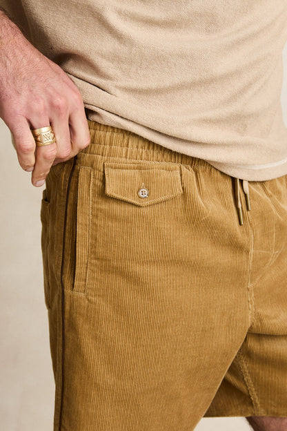 Rhythm Pipe Cord Jam Short in Oak