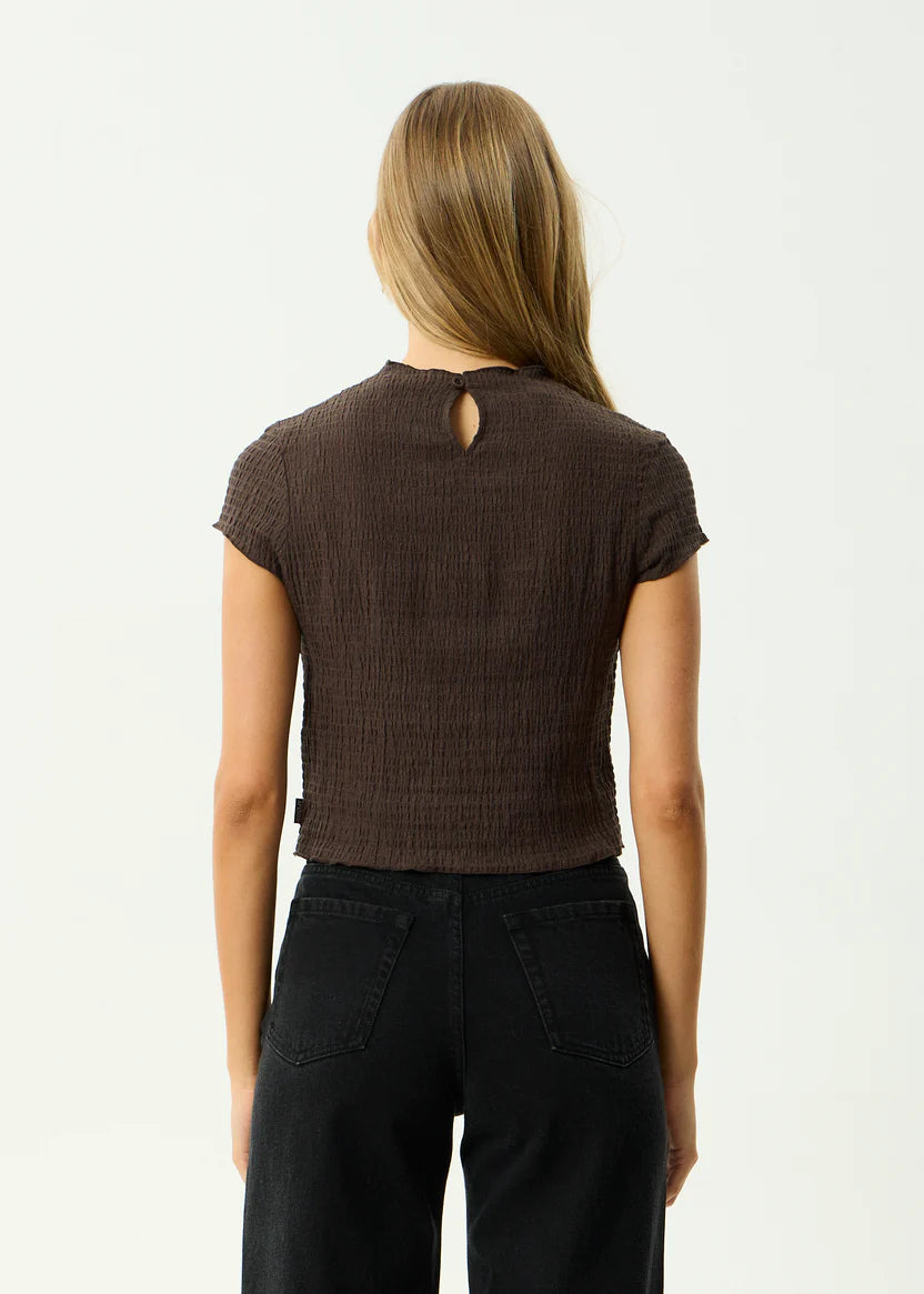 Afends Seersucker Mock Neck Top