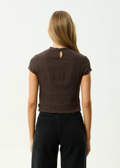 Afends Seersucker Mock Neck Top