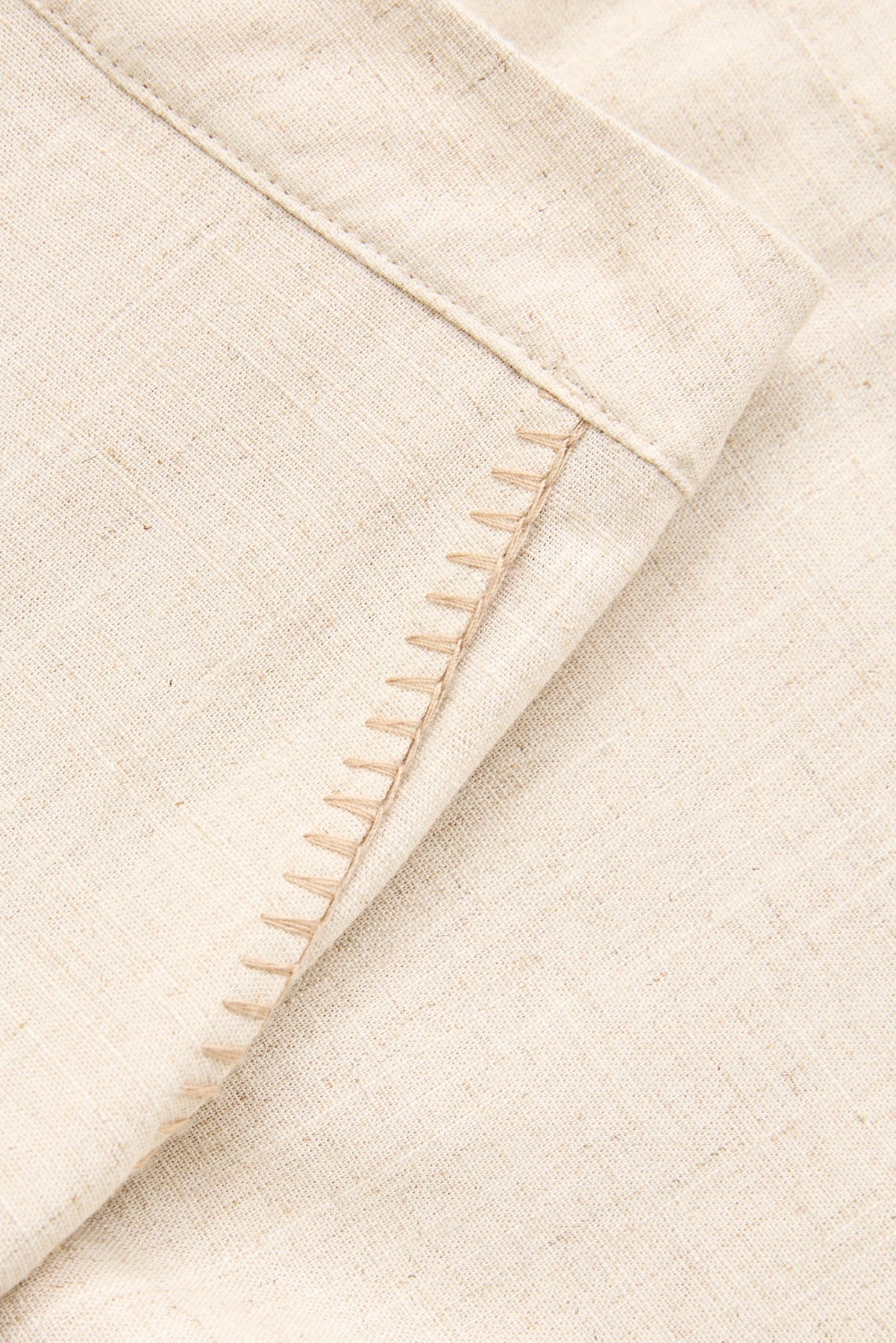 Rhythm Linen Whip Stitch Wide Leg Pant Natural
