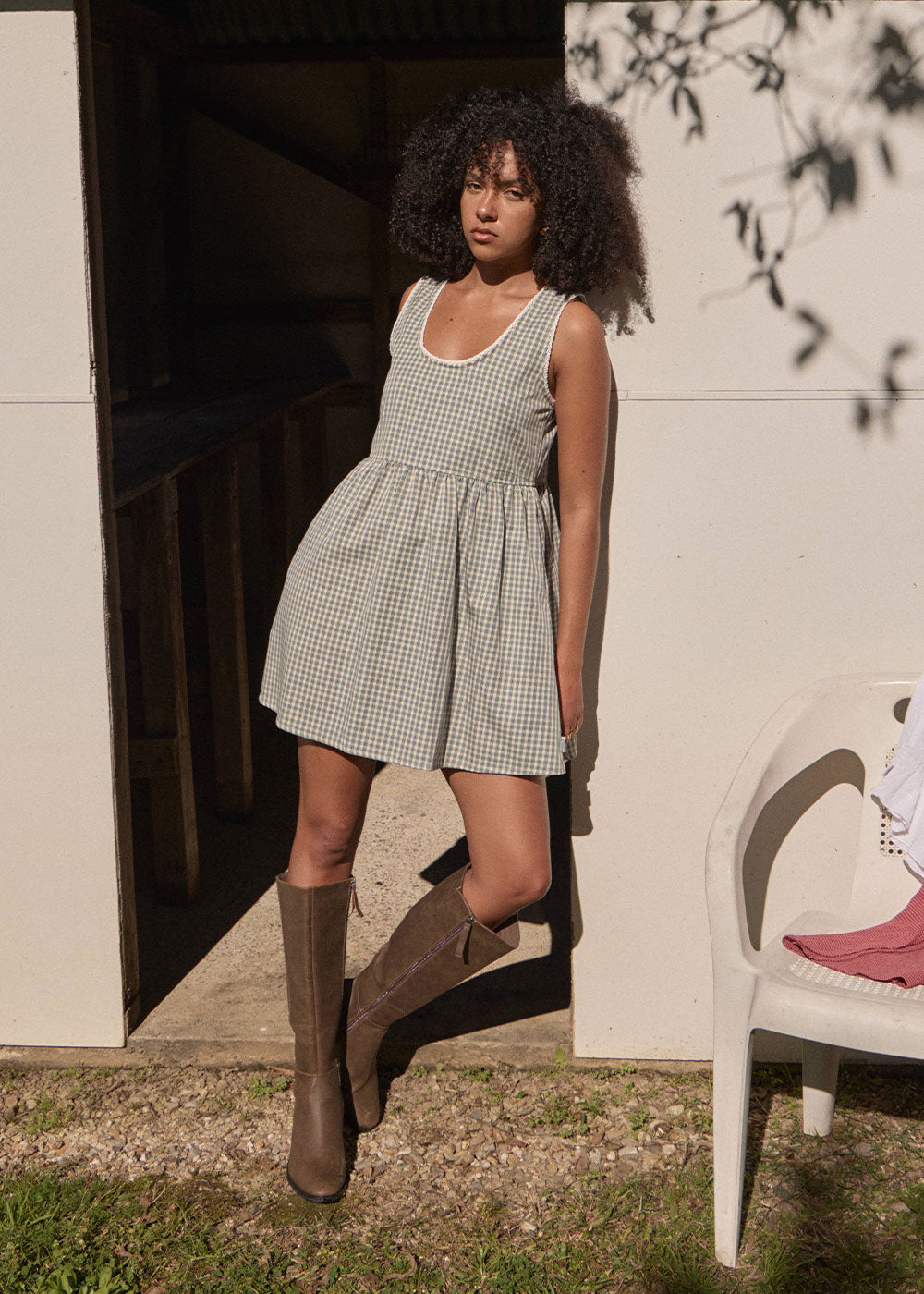 Afends Jesse Mini Dress Vice Alpine Check