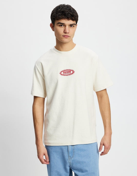 Rhythm Stamp Vintage Terry Ss T-Shirt Natural