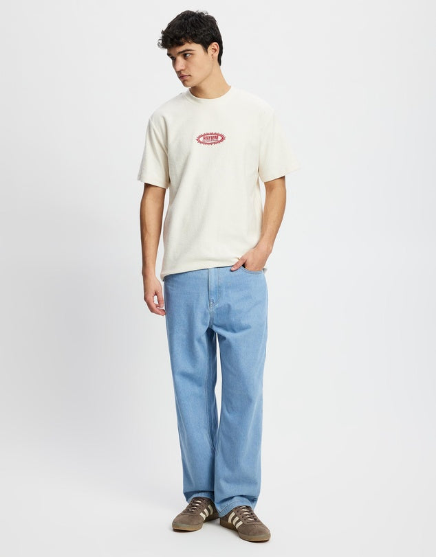 Rhythm Stamp Vintage Terry Ss T-Shirt Natural