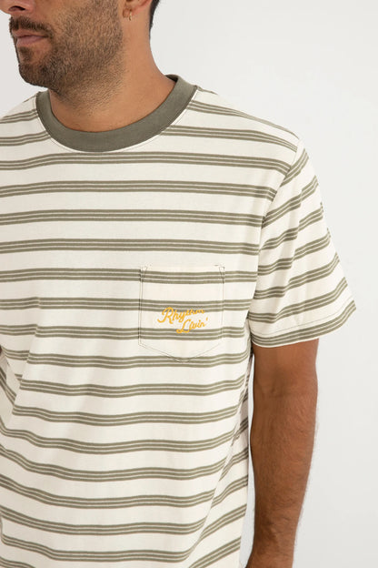 Rhythm Vintage Stripe SS T-Shirt - Natural
