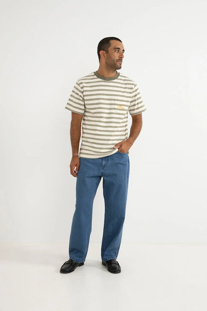 Rhythm Vintage Stripe SS T-Shirt - Natural