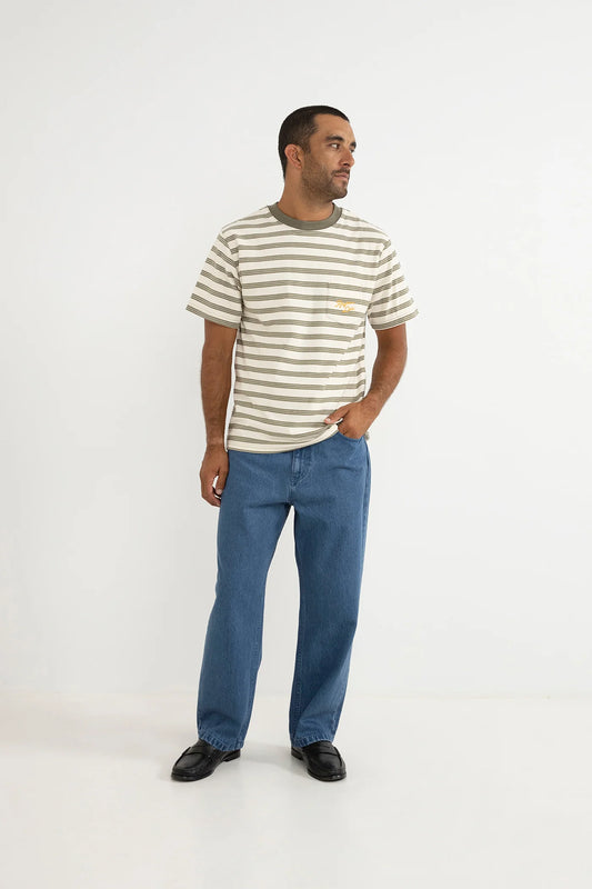 Rhythm Vintage Stripe SS T-Shirt - Natural